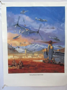 Boeing Defense & Space Group Colorful Poster USAF 50th A/C Etc GUC - Picture 1 of 7
