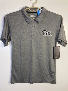 Pitt Panthers Mens Small Golf Polo Shirt Gray MV Sports Performance Training Fit - Picture 1 of 9