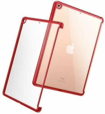 Funda Tablet Para iPad 10.2 (2021/2020/2019),Poética Transparente Parachoques Cubierta Roja Foto 1 de 4