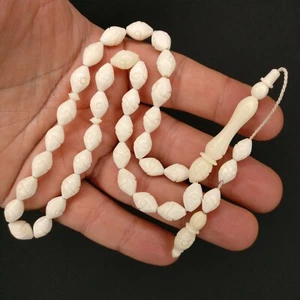 33 Camel Bone Prayer Beads Carved Tasbih Deve Kemik Tesbih Misbaha Eid Gift 507 - Picture 1 of 12