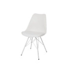 Chaise de salle à manger GoodHome Marula chaise blanche bureau maison (H)840 mm (W)480 mm (D)530 mm