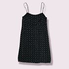 Black Mini Party Dress Sequins Daisy Pattern Y2K Next  spaghetti strap size 10