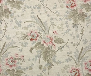 BALLARD DESIGNS LAURA FLORAL PARCHMENT MULTIPURPOSE DESIGNER FABRIC BY YARD 54"W - Picture 1 of 7