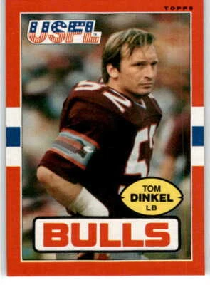 1985 Topps USFL  #50 Tom Dinkel   Jacksonville Bulls - Image 1 of 2