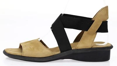 Arche Womens Black And Beige Suede Cross Strap Size 37 Flat Sandals New 216712 - Image 1 of 4