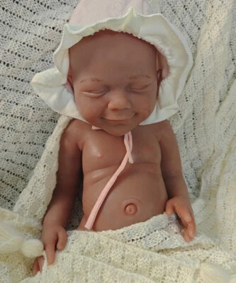 45cm Brown Skin 6.82lbs Full Body Silicone Newborn Baby Reborn Baby Dolls #Girl - Image 1 of 4