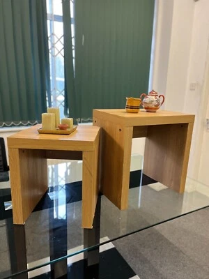 Nest of twoTable Oak Finish Brand new £44.99 free delivery Uk mainland - Image 1 of 2