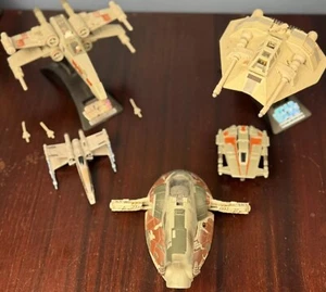 Micro Machines Star Wars Action Fleet 95 X-Wing SLAVE 1 Snowspeeder Figures Lot - Picture 1 of 17