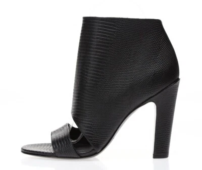 Vince Mujer Negro Textura Cuero Punta Abierta Tobillo Corto Botines Zapatos Talla 6.5 M Foto 1 de 4