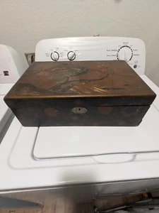 Chinese Painted Portable Writing Desk . Lid Detached  - Picture 1 of 8