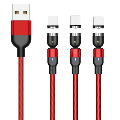 3Pack 3/6 Ft Magnetic Cable Fast Charging Cord For iPhone 6 7 8 X 11 USB Charger - Image 1 of 4