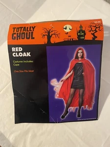 Totally Ghoul Women’s Halloween Red Cloak With Hood One Size Fits Most - Picture 1 of 12