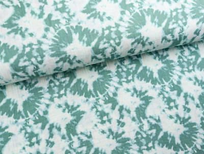 MUSSELIN Stoff Double Gauze  Baumwolle Kleid Bluse Batik PATINAGRÜN EUR 14,98/m - Bild 1 von 2