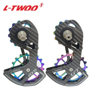 LWTOO Steel Carbon Fiber Pulley Wheel Rear Derailleur For Shimano R8000 Sram - Picture 1 of 21