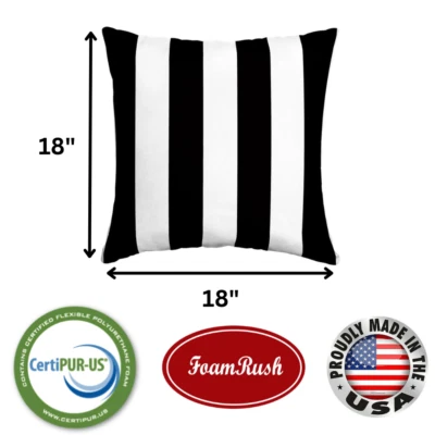 FoamRush 18" x 18" Sunbrella Cabana Classic Fabric Throw Pillow w/ Pillow Insert - Image 1 of 4