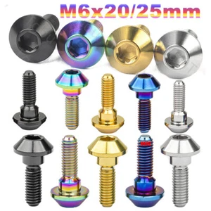 M6x20/25mm Titanium Bolts Yamaha Fairing Pan Mushroom Button Hex Head Ti Screws - Picture 1 of 23