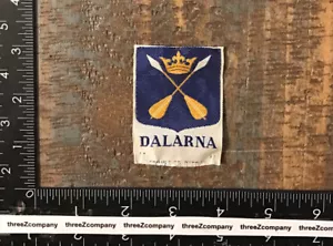Vintage DALARNA Sweden Flag Emblem Travel Souvenir Woven Sew-On Patch - Picture 1 of 2
