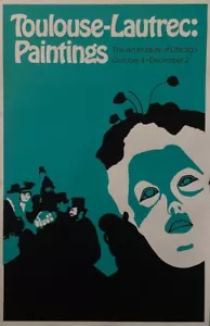 1980er Original Toulouse Lautrec - Art Institute of Chicago Ausstellungsplakat Neu - Bild 1 von 1