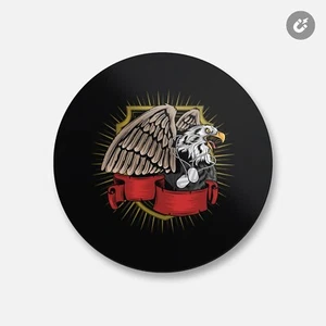 Usa Eagle Veterans Animal | 4'' X 4'' Round Decorative Magnet - Picture 1 of 2