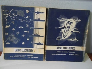 NAVPERS 10086-A & 10087-A US Navy Basic Electricity & Electronics 1960s US NAVY - Picture 1 of 24