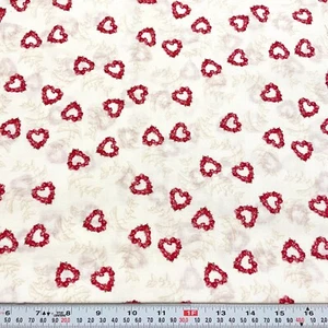 Be My Valentine for RJR Fabrics 2008 Floral Hearts Doves Cotton by the HALF YARD - Picture 1 of 2