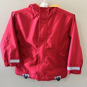 Hanna Andersson Red Spring Jacket Coat Unisex Kids Girls Boys 110 5 Hood Lined  - Picture 1 of 12