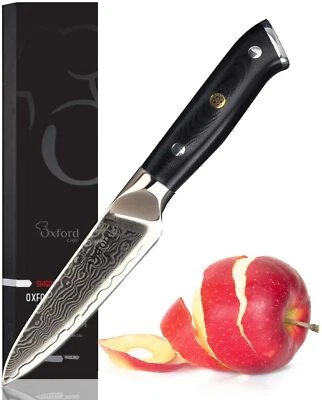 OXFORD CHEF Paring Knife- 3.5 Inch Top Quality Damascus- Japanese- VG10 Super Steel 67 Layer