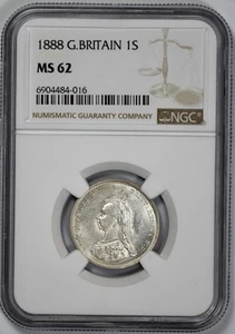 1888 Great Britain 1S Shilling NGC MS 62 - Picture 1 of 4