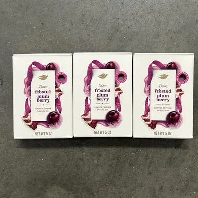 3 Barras: Dove Edición Limitada Holiday Bar Jabón Cacao/Pan de Jengibre/Ciruela 5oz ea E13C Foto 1 de 4