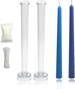 2 Stück Kegel Kerzenform, 10,2 Zoll Klar Kunststoff Konisch Kerzenständer Kerzenform - Bild 1 von 2