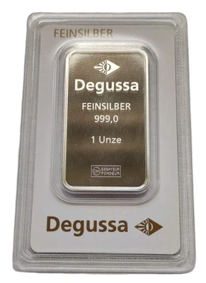1 UNZE 999 SILBER - DEGUSSA - SILBERBARREN - ALTERNATIVE ZUR SILBERMÜNZE - Bild 1 von 4