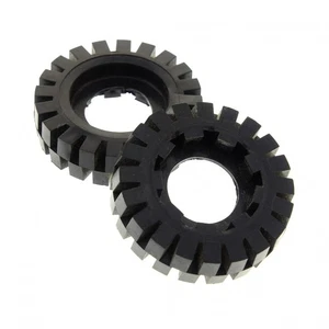 2x Lego Technic Rad 17x43 9Z schwarz Reifen Zahnrad Auto Set 393 392 814 3634b - Picture 1 of 1