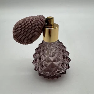 Vintage lila Glas Parfüm Flakon mit Zerstäuber (leer) - Bild 1 von 7