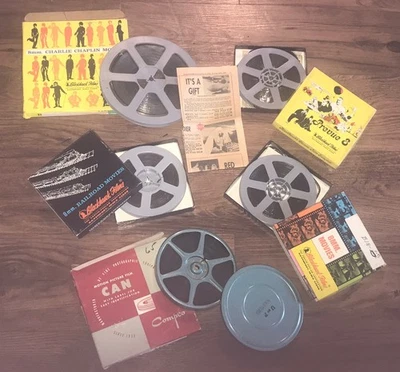 1960's 8MM Blackhawks Classic Film Sampler Preview Super 8 Charlie Chaplin Foto 1 de 4