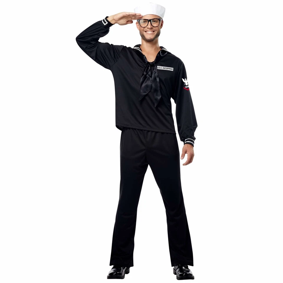 Моряк черный морской флот военный моряк униформа USS Enterprise мужской костюм - Изображение 1 из 1
