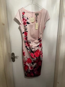 Lindy Bop Pink Floral Dress Size 8 - Style Tabitha - Picture 1 of 4