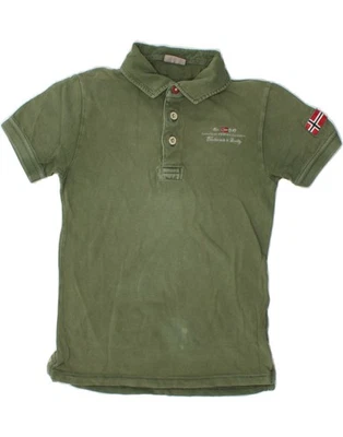NAPAPIJRI Boys Graphic Polo Shirt 9-10 Years Khaki Cotton NE19 - Image 1 of 4