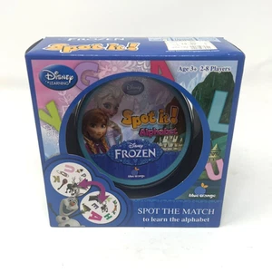 Spot It Disney Frozen Family Spot The Match to Learn Alphabet Card Game Tin NEW - Picture 1 of 5