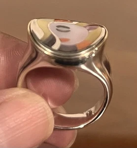 Eric Grossbardt 18k Gold/Sterling Silver Picasso Museum Gemstone Ring - Picture 1 of 6