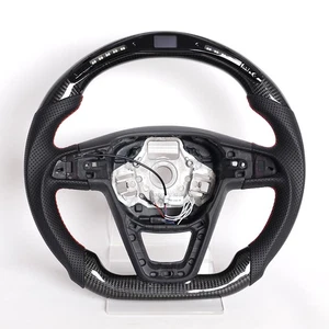 Carbon Fibre LED Steering Wheel W/Finger Grips For Seat Leon Cupra Tarraco Arona - Picture 1 of 11