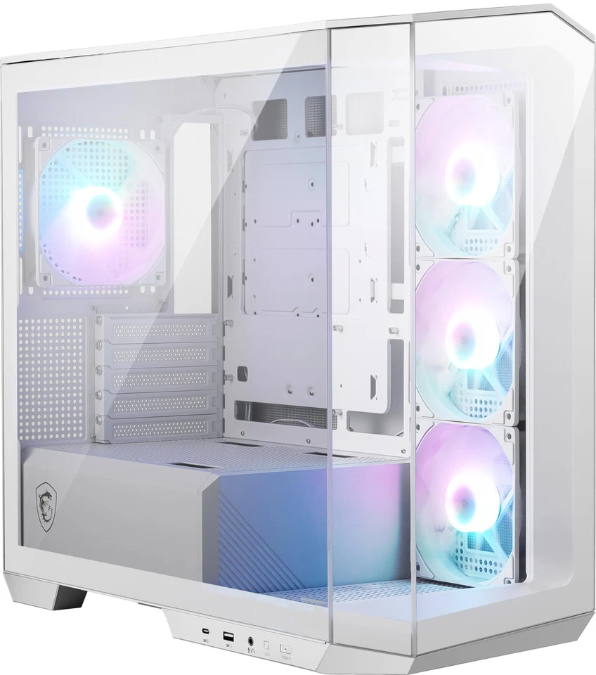 MSI MAG PANO M100R PZ White Mid-Tower Gaming PC Case w/ ARGB Fans - Image 1 of 4