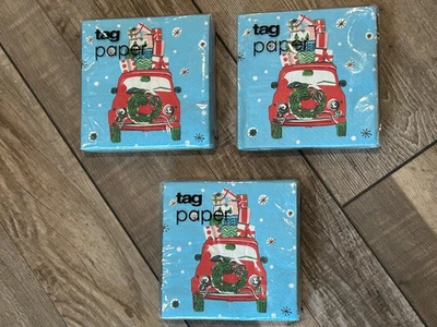 Servilletas de cóctel de papel de etiqueta Navidad hogar dulce hogar para las fiestas nuevas con etiquetas Foto 1 de 3