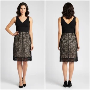 Moulinette Soeurs ärmelloses Kleid Seide schwarz & beige Spitze Damengröße 8 " - Bild 1 von 8