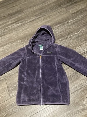 Vellón LL Bean Med. para niñas Berenjena púrpura cremallera completa 10/12 Foto 1 de 4