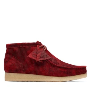 Clarks Originals Mens WALLABEE BOOT Red Corduroy Boots - Picture 1 of 4