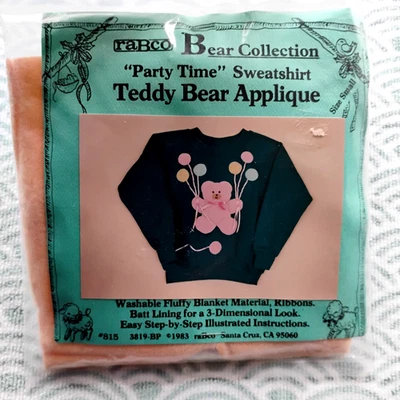 Kit de apliques de oso de peluche vintage raBco #815 sudadera de fiesta talla pequeña nuevo en paquete Foto 1 de 4