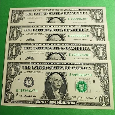 2009 (5) Consecutive $1 Note UNC Fancy Serial Number E49594627-30H - Image 1 of 4