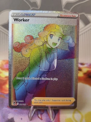 Worker #209  Secret  Rare  SW&SH  Silver Tempest  Near  Mint - Image 1 of 2