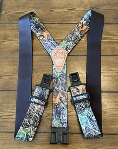 Perry Suspenders Mens Mossy Oak Break Up Camo Adjustable Stretch Y Type USA Made - Picture 1 of 9