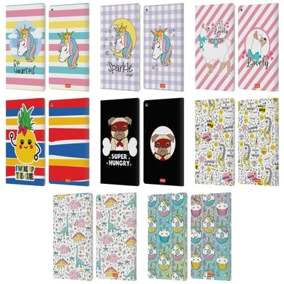 OFFICIAL emoji® CUTESY LEATHER BOOK WALLET CASE FOR AMAZON FIRE - Image 1 of 4